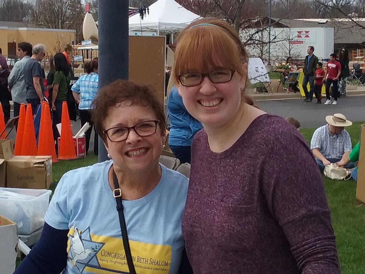 two women smiling